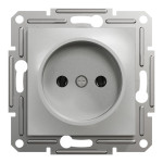 Розетка одинарная б/з SCHNEIDER Asfora алюминий EPH3000161
