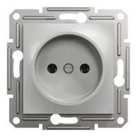 Розетка одинарная б/з SCHNEIDER Asfora алюминий EPH3000161