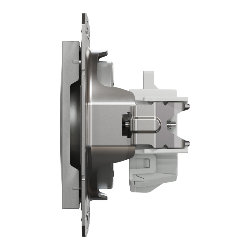 Розетка одинарная б/з SCHNEIDER Asfora алюминий EPH3000161