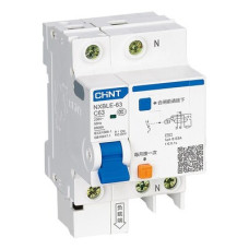 Дифференциальный выключатель NXBLE-63Y 1P+N C6 30мА, эл. тип AC, 4.5kA CHINT 105540