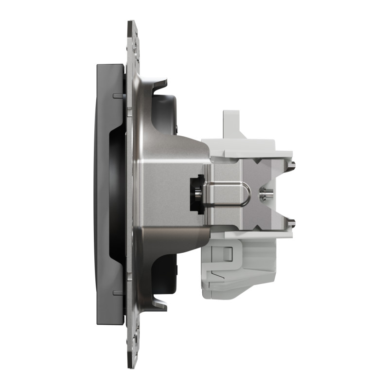 Розетка одинарна б/з SCHNEIDER Asfora антрацит EPH3000171