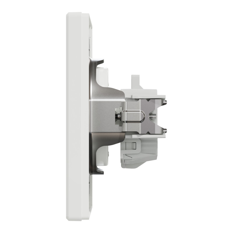 Розетка одинарная б/з SCHNEIDER Asfora белая с рамкой EPH3000121