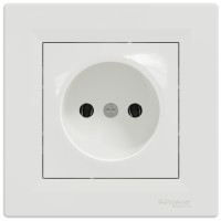 Розетка одинарная б/з SCHNEIDER Asfora белая с рамкой EPH3000121