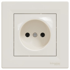 Розетка одинарная б/з SCHNEIDER Asfora крем с рамкой EPH3000123