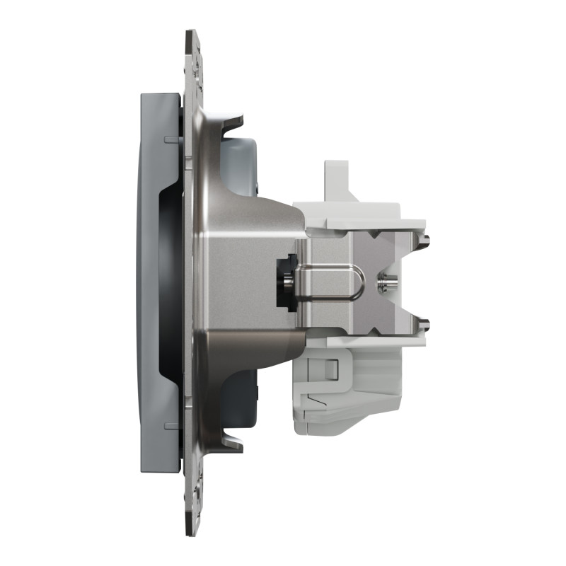 Розетка одинарна б/з SCHNEIDER Asfora сталь EPH3000162