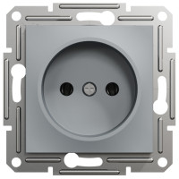 Розетка одинарная б/з SCHNEIDER Asfora сталь EPH3000162