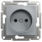 Розетка одинарная б/з SCHNEIDER Asfora сталь EPH3000162