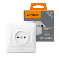 Розетка одинарная б/з VIDEX BINERA белая (VF-BNSK1-W)