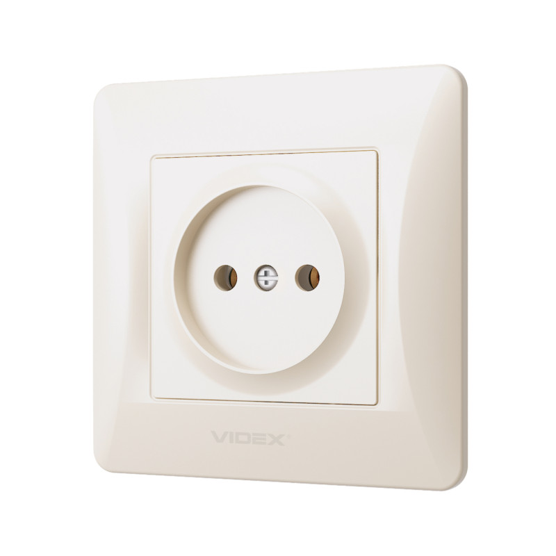 Розетка одинарна б/з VIDEX Binera крем (VF-BNSK1-CR)