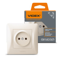 Розетка одинарная б/з VIDEX Binera крем (VF-BNSK1-CR)