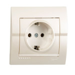 Розетка одинарная з/з LEZARD Deriy жемчужно-белая 702-3030-122В