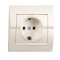 Розетка одинарная з/з LEZARD Deriy жемчужно-белая 702-3030-122В