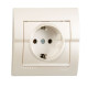 Розетка одинарная з/з LEZARD Deriy жемчужно-белая 702-3030-122В