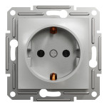 Розетка одинарная с/з SCHNEIDER Asfora алюминий EPH2900161