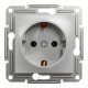 Розетка одинарная с/з SCHNEIDER Asfora алюминий EPH2900161