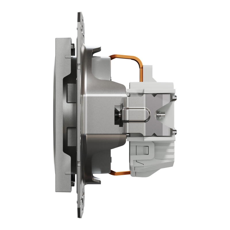 Розетка одинарная с/з SCHNEIDER Asfora алюминий EPH2900161