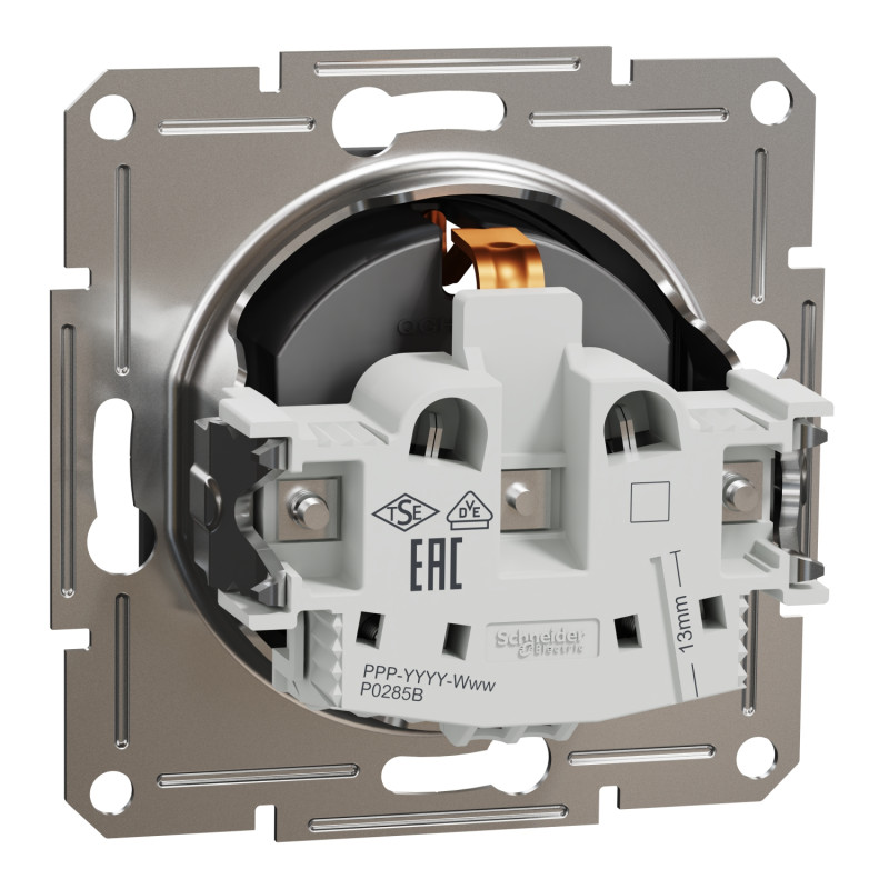 Розетка одинарна з/з SCHNEIDER Asfora антрацит EPH2900171