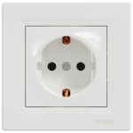 Розетка одинарна з/з SCHNEIDER Asfora бiла з рамкою EPH2900121