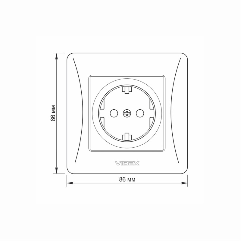 Розетка одинарная с/з VIDEX BINERA белая (VF-BNSK1G-W)