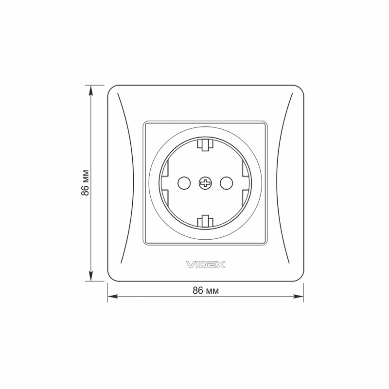Розетка одинарна з/з VIDEX Binera крем (VF-BNSK1G-CR)
