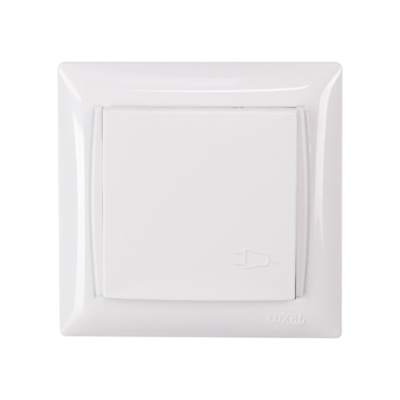 Розетка 1-на с/з с крышкой белая 3011 PRIMERA LUXEL