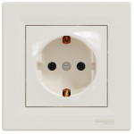 Розетка одинарна з/з SCHNEIDER Asfora крем з рамкою EPH2900123