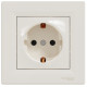 Розетка одинарна з/з SCHNEIDER Asfora крем з рамкою EPH2900123