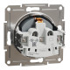Розетка одинарная с/з SCHNEIDER Asfora сталь EPH2900162