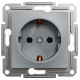 Розетка одинарная с/з SCHNEIDER Asfora сталь EPH2900162