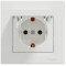 Розетка одинарная с/з и крышкой SCHNEIDER Asfora белая EPH3100121