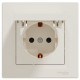 Розетка одинарная с/з и крышкой SCHNEIDER Asfora крем EPH3100123