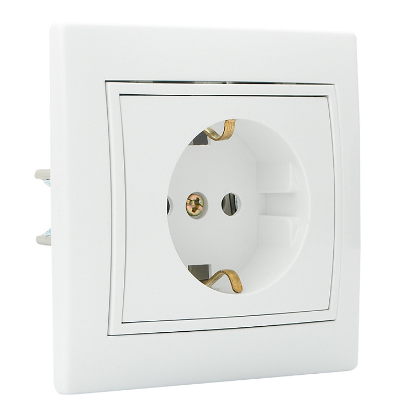 Розетка з заземленням біла PBсб16-З-Fl-W серія FL, АСКО-УКРЕМ