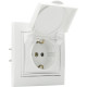 Розетка с заземлением и крышкой белая РВбсб16-З-Fl-W серия FL, АСКО-УКРЕМ