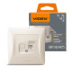 Розетка одинарная компьютерная RJ-45 CAT6 VIDEX Binera крем (VF-BNSK1PC6-CR)