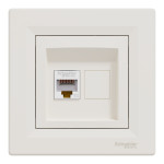 Розетка одинарная компьютерная RJ-45 SCHNEIDER Asfora крем EPH4300123