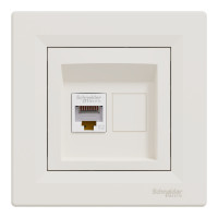 Розетка одинарная компьютерная RJ-45 SCHNEIDER Asfora крем EPH4300123