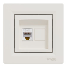 Розетка одинарная компьютерная RJ-45 SCHNEIDER Asfora крем EPH4300123
