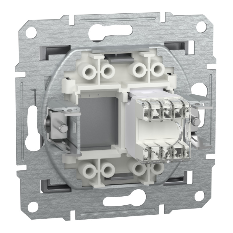 Розетка одинарная компьютерная RJ-45 SCHNEIDER Asfora сталь EPH4300162