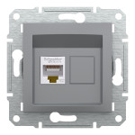 Розетка одинарная компьютерная RJ-45 SCHNEIDER Asfora сталь EPH4300162