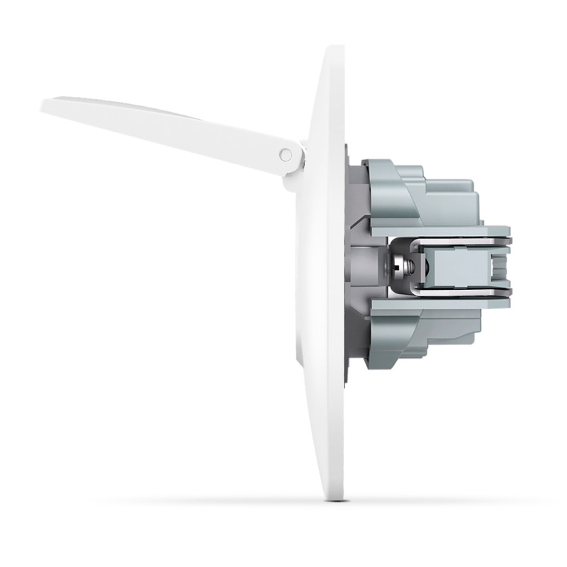 Розетка одинарная с/з и крышкой VIDEX BINERA белая (VF-BNSK1GС-W)