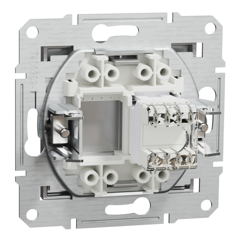 Розетка одинарная компьютерная RJ-45 SCHNEIDER Asfora алюминий EPH4300161