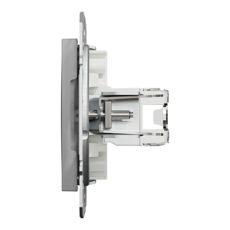 Розетка одинарная компьютерная RJ-45 SCHNEIDER Asfora алюминий EPH4300161