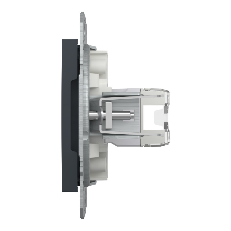 Розетка одинарна комп'ютерна RJ-45 SCHNEIDER Asfora антрацит EPH4300171