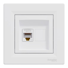 Розетка одинарная компьютерная RJ-45 SCHNEIDER Asfora белая EPH4300121