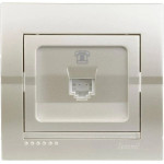 Розетка телефонная одинарная LEZARD Deriy жемчужно-белая 702-3030-137