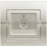 Розетка телефонная одинарная LEZARD Deriy жемчужно-белая 702-3030-137