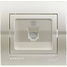 Розетка телефонная одинарная LEZARD Deriy жемчужно-белая 702-3030-137