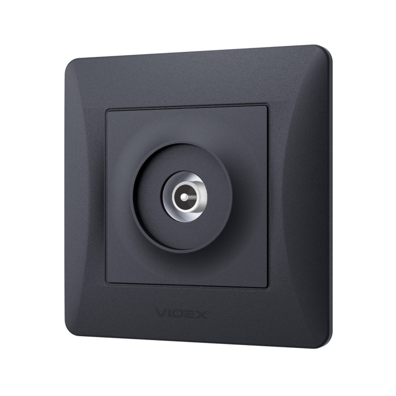 Розетка кінцева телевізійна VIDEX Binera графіт (VF-BNSK1TVME-BG)