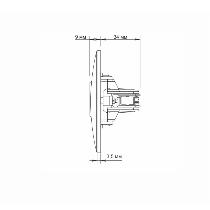 Розетка кінцева телевізійна VIDEX Binera графіт (VF-BNSK1TVME-BG)