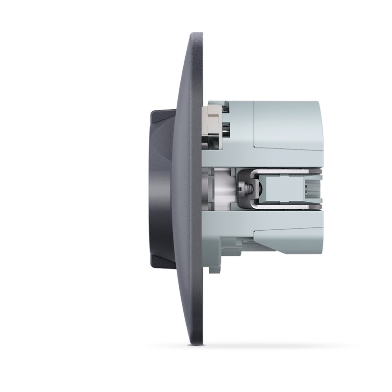 Розетка одинарна + 2USB з/з VIDEX Binera графіт (VF-BNSK1GU2-BG)